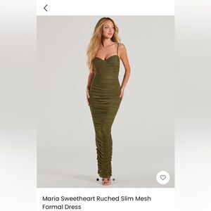 Windsor Maria Sweetheart Ruched Slim Mesh Formal Dress